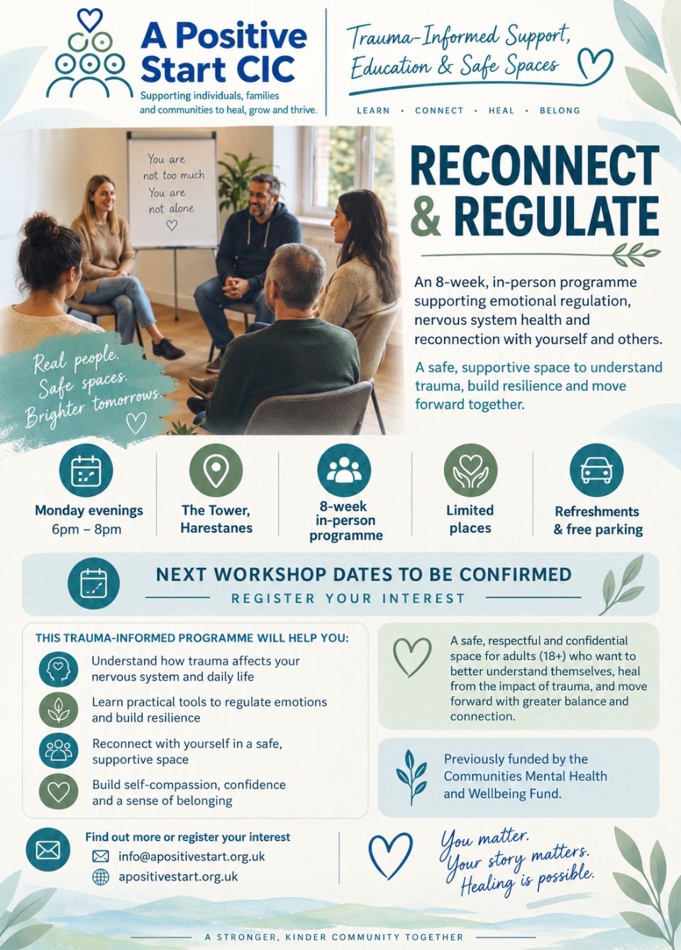 Reconnect and Regulate programme poster